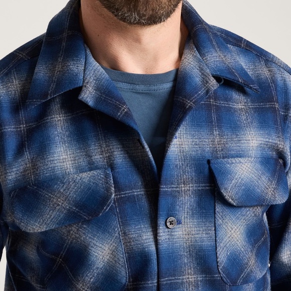 Pendleton Men’s Plaid Blue Wool Rider Shirt 100% Wool Size L - Picture 4 of 12